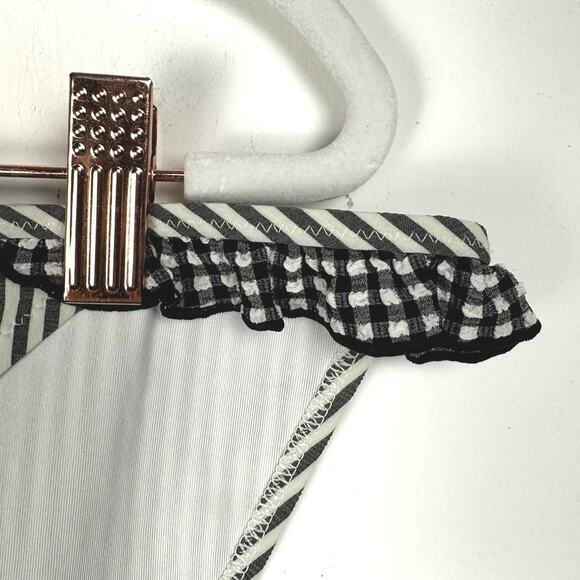 NWT aerie Striped Ruffle Trim Romantic Retro 50s Full Coverage Bikini Bottom - Picture 7 of 9